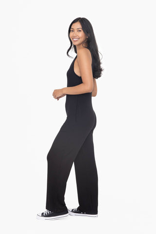 Wide Leg French Terry Lounge Jumpsuit