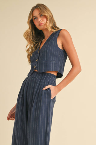 Pin Striped Vest Trousers Set
