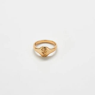 gold plated over stainless steel gold rose signet ring 