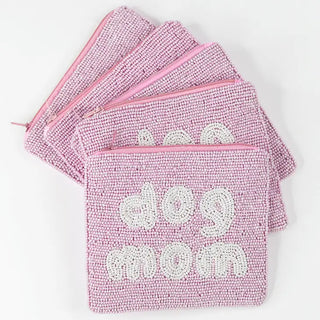 beaded zip Pouch dog mom 