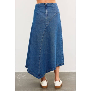 Seam Detail Denim Skirt