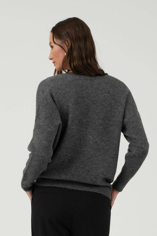 V Neck Drop Shoulder Sweater