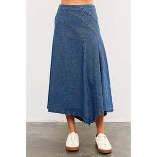 Seam Detail Denim Skirt