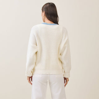 Contrast Open Knit Cardigan
