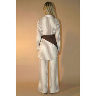 Striped Top Pants and Scarf Set