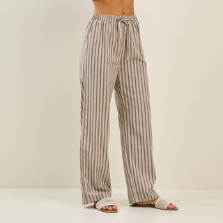Brown Stripe Vest and Pants Set