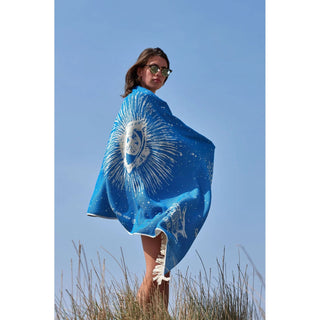 The Cosmos Eye Feather Beach Towel