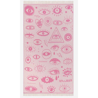 Electric Eyes Feather Beach Towel