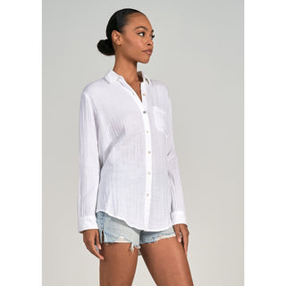 cotton soft button down shirt in white color