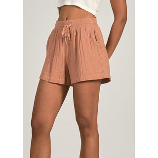 cotton soft shorts in sandstone color