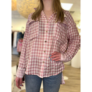 lightweight plaid flannel tunic high low design 