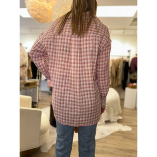 lightweight plaid flannel tunic high low design 