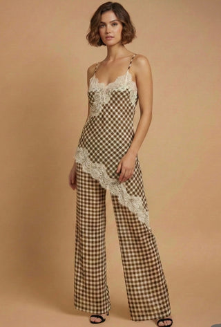 Gingham Lace Trim Set