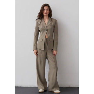three piece bolero vest and suit pants set trousers  style workwear women's work suit outfit