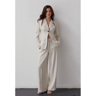 three piece bolero vest and suit pants set trousers  style workwear women's work suit outfit