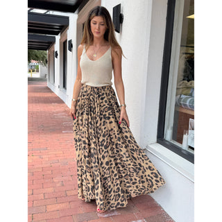 full maxi skirt flowy leopard print made in Italy 100% cotton 