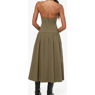 we wore what corset halter midi dress drop waist