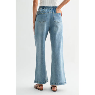 High Waist Wide Leg Horse Embroidered Jean