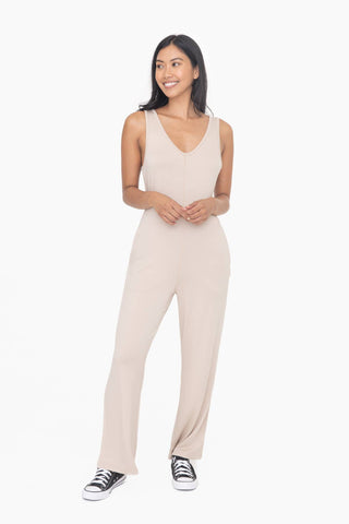 Wide Leg French Terry Lounge Jumpsuit