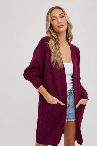 Batwing Sleeve Open Cardigan