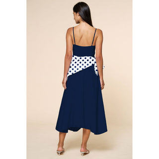 Stripe Waist Bandana Sleeveless Tie Maxi Dress