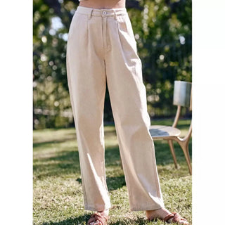 Washed straight leg pants  in light taupe