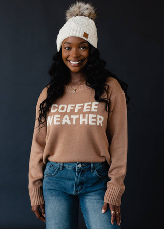 Brown Coffee Weather Sweater