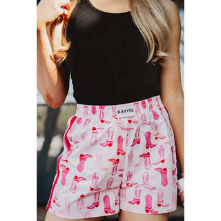 Light Pink Western Women's Boxer Shorts