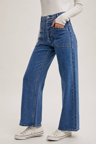 Denim Straight Leg Jeans