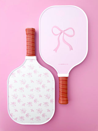 Coquette Pink Bow Floral Pickleball Paddle