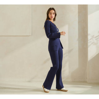 Button Front Sweater Top & Pants Set