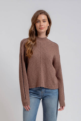 Mock Neck Sweater Knit Pullover