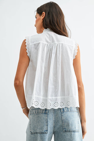 Broderie Anglaise Cotton Blouse
