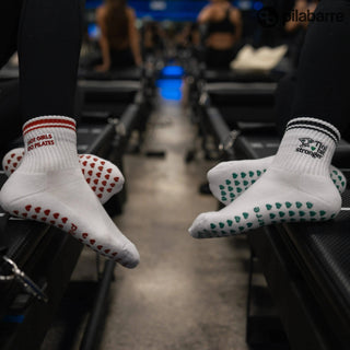 Hot Girls Do PILATES Socks - WHITE/RED