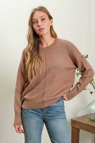 Solid Front Seam Sweater