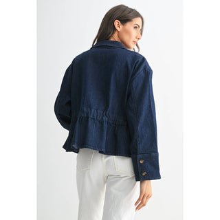 Peplum Denim Tie Jacket