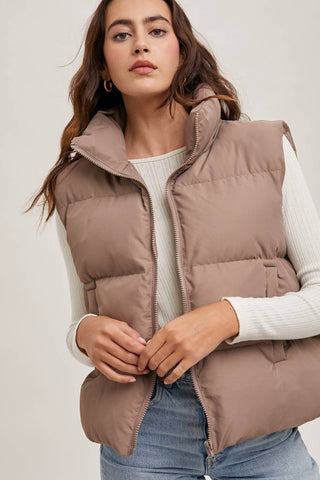 Zip Front Puffer Vest