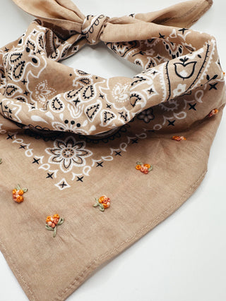 Mini Bouquet Embroidered Bandana