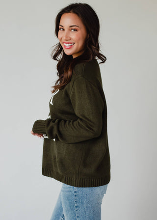 Olive Rock & Roll Sweater