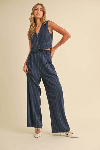 Pin Striped Vest Trousers Set