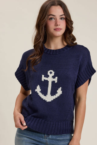 Coastal Anchor Sleeveless Sweater