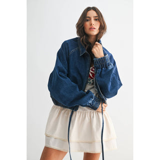 Denim Drawstring Jacket