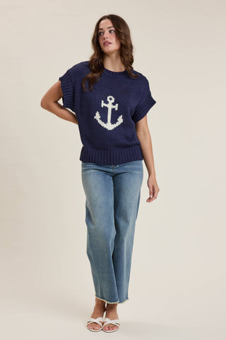 Coastal Anchor Sleeveless Sweater