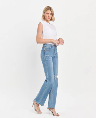 High Rise Slim Wide Jeans