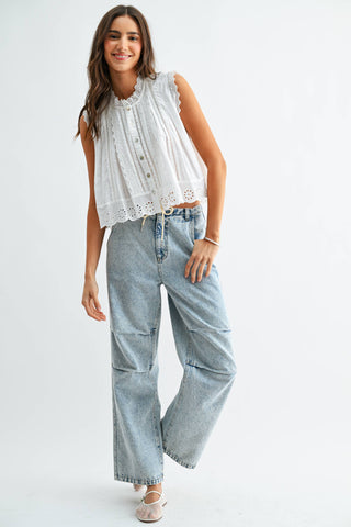 Broderie Anglaise Cotton Blouse