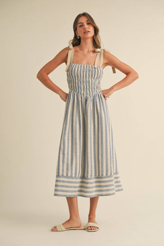 Striped Chevron Midi Dress