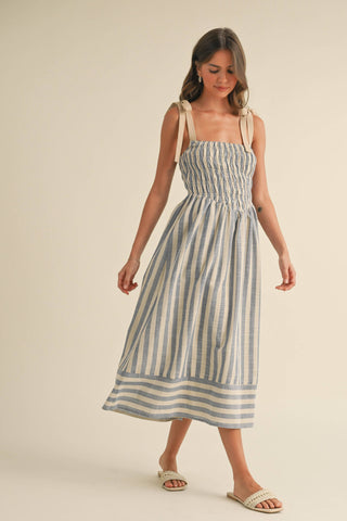 Striped Chevron Midi Dress