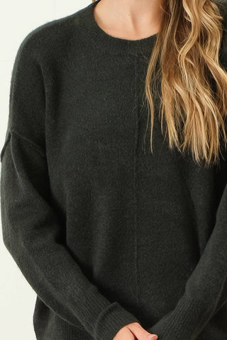 Solid Front Seam Sweater