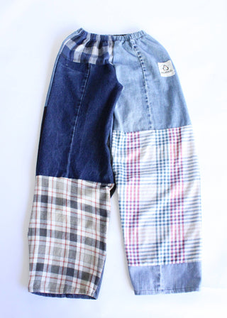 Flannel & Denim Combo Pants