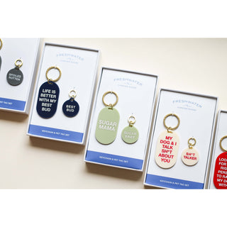 Single Human Keychain & Pet Tag Gift Set